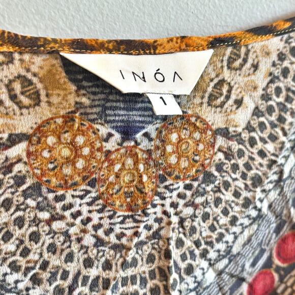 Inoa Sleeveless Silk Tiger Print Studded Maxi Dress - size 1 (US 8-14) - Picture 4 of 6
